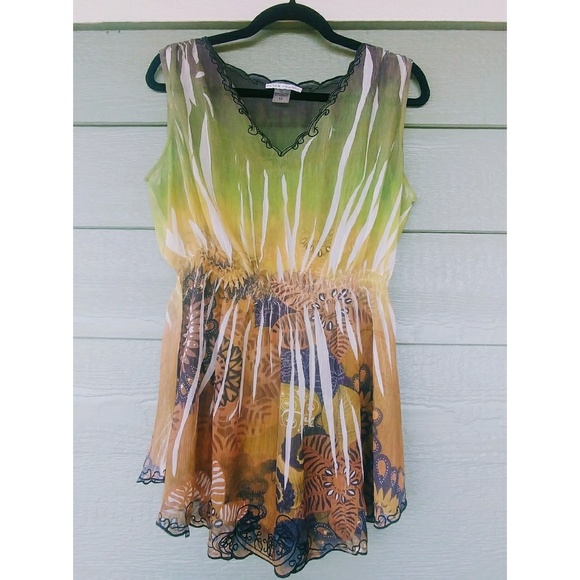 Peter Nygard Sheer Apocalypse Tunic - Picture 2 of 5